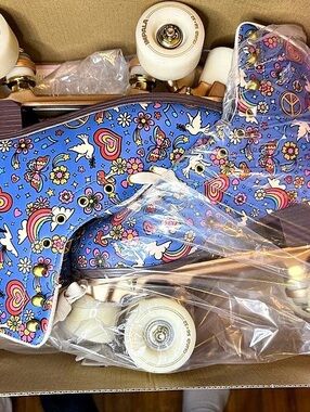 Impala Harmony Blue Roller Skates Floral Blue & White US 9